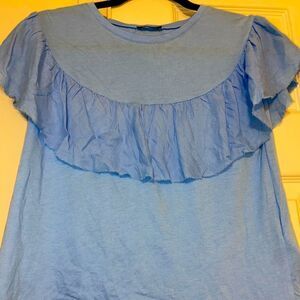 Zara ruffled front top 